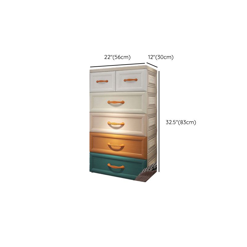 Modernism Plastic Vertical Nursery Dresser with 5/6 Drawers for Home
