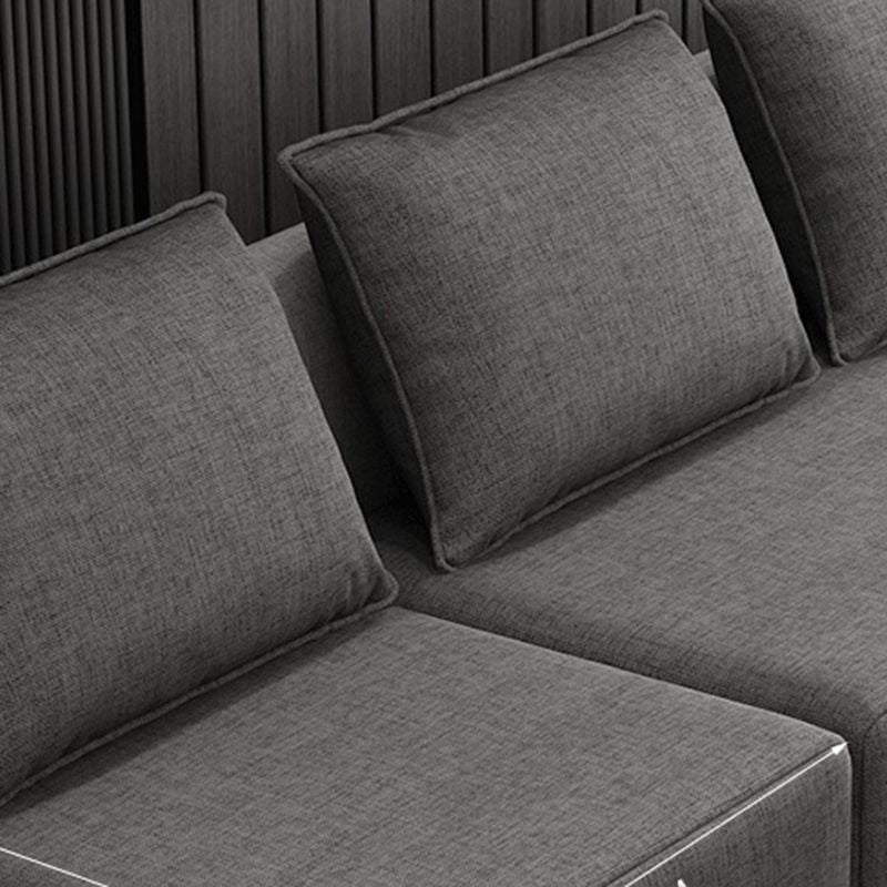 Pillowed Back Cushions Pillow Top Arm L-Shape Sectional with Slipcovered
