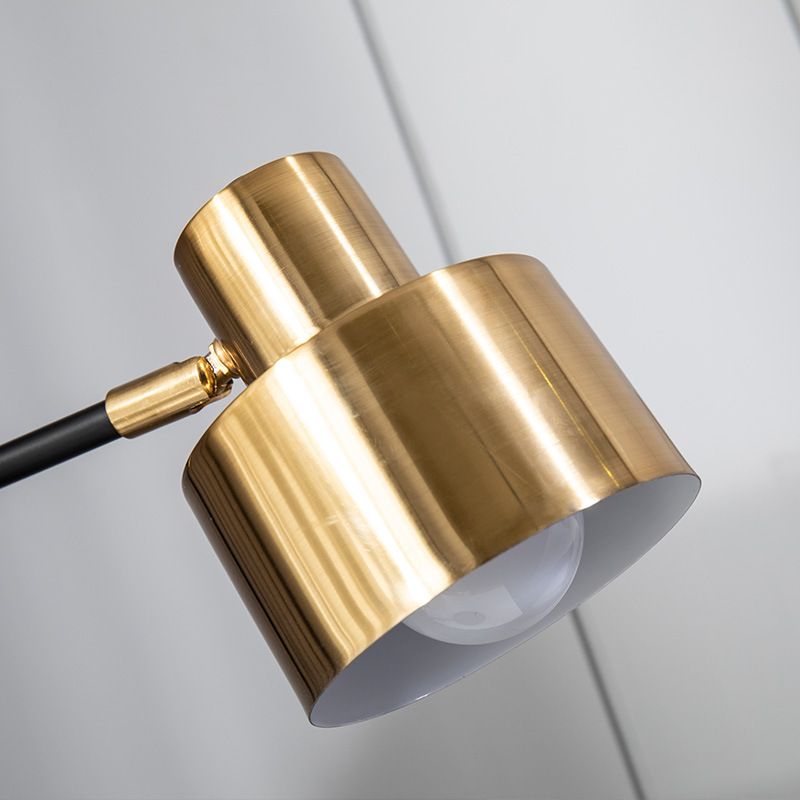 Zylindertischlampe Mitte des Jahrhunderts Tischlampe Metall 1 Leichte Nachttischlampe in Gold