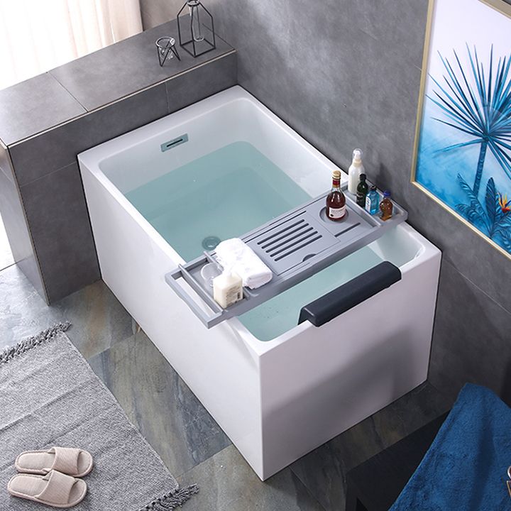 Back to Wall Soaking Tub Rectangular Antique Finish Modern Bath Tub (Board not Included)