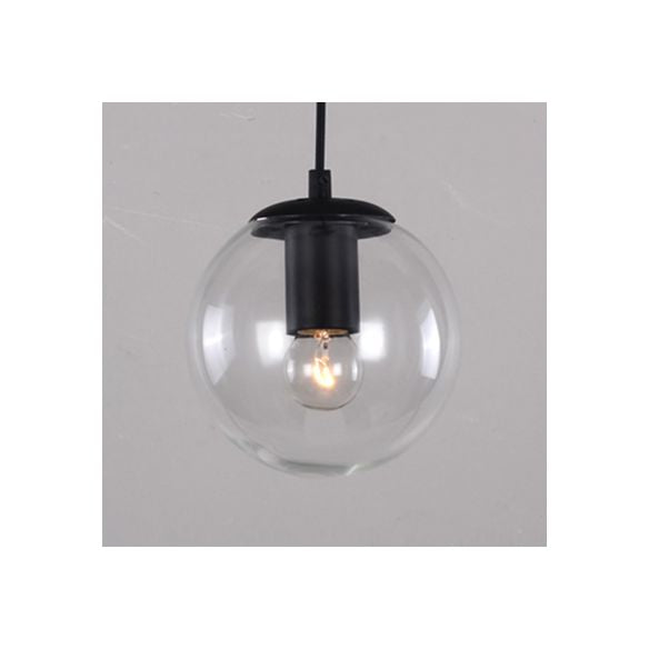 Accensione a ciondolo Globe Industrial 6 "/8"/12 "1 Luce Light Clear Glass Appesi Luce in nero/Chrome