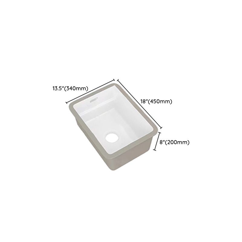 Traditional Undermount Bathroom Sink Rectangular with Faucet Basin Sink