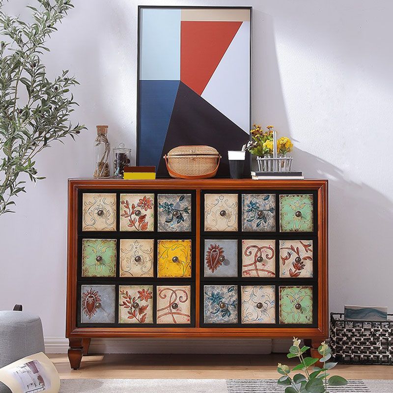 Wooden Storage Chest Modern Style Bedroom Storage Chest Dresser in White and Brown