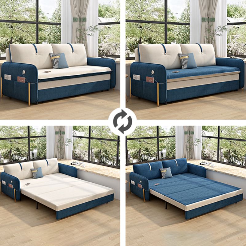 Glam Convertible Sofas Flared Arms Pillow Back Sofa Bed with Storage