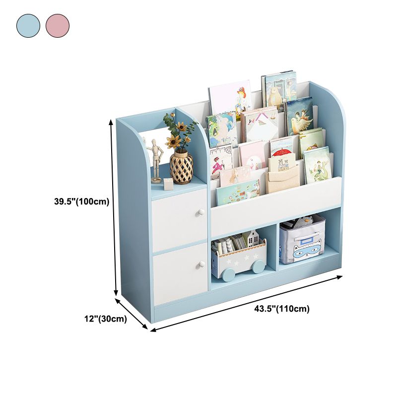 Closed Wooden Bookshelf Modern Home Living Room Square Bookcase