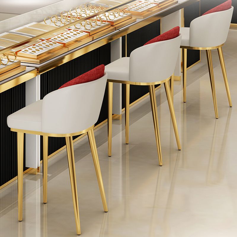 Nordic Design Upholstered Bar Stools for Home Armless Low Back Stools with Cushion