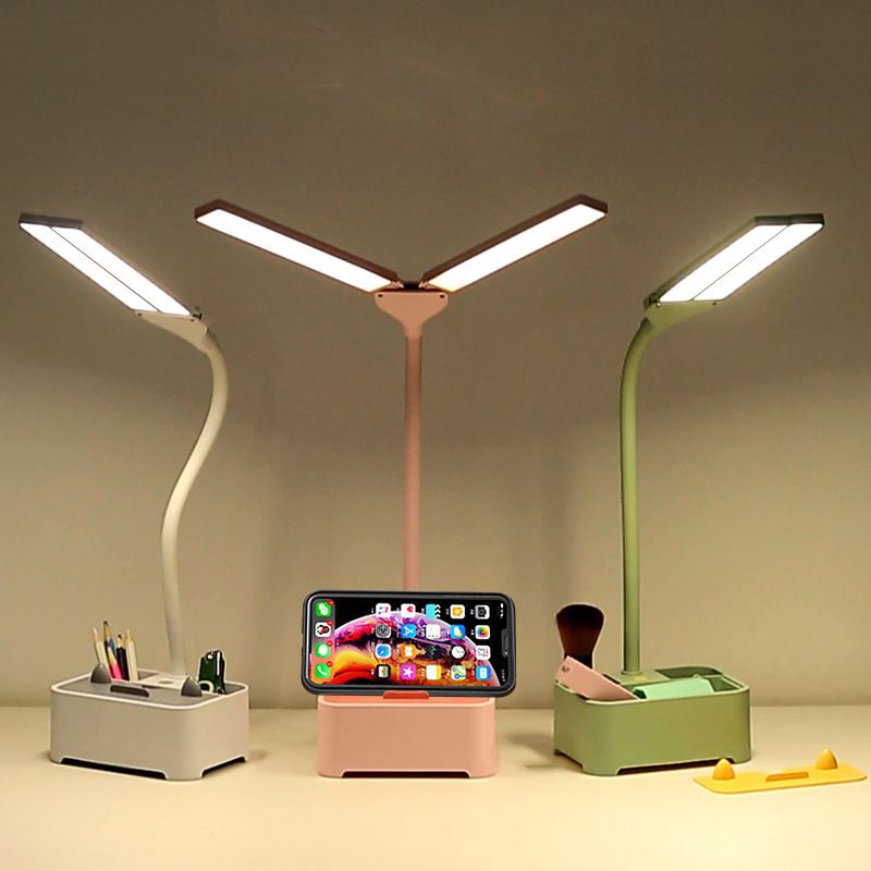 Lampade da comodino rettangolo Modern Plastica a 2 lampade da tavolo da notte leggera