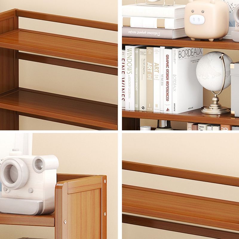 Modern Open Back Bookshelf Standard Bamboo Bookcase for Home Office