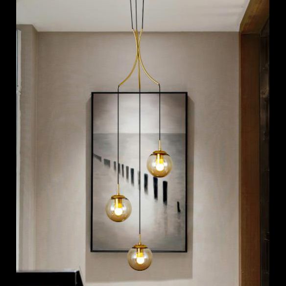 Globe Hanging Light Fixtures Modern Simplicity Glass Ceiling Pendant for Living Room