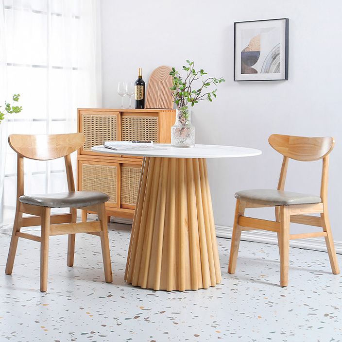 Round Top Dining Table Contemporary Dining Table with Pedestal Base