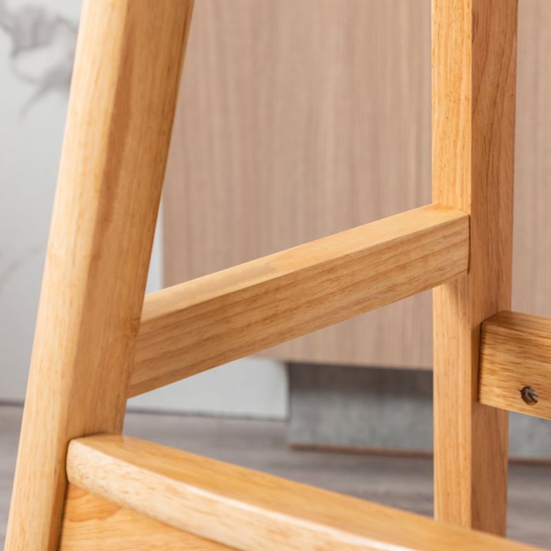 Scandinavian Style Bar-stool with Wooden Legs Round Seat Counter Stool for Kitchen Bar