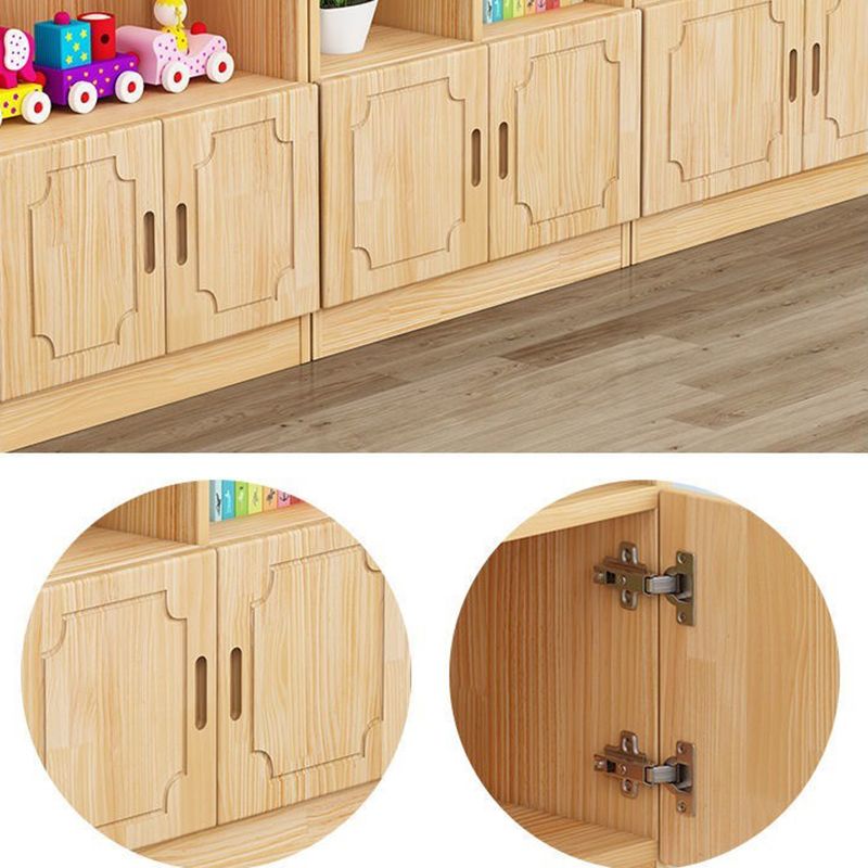 Modern Floor Vertical Bookshelf Brown Closed Back Wooden Shelf Bookcase for Bedroom