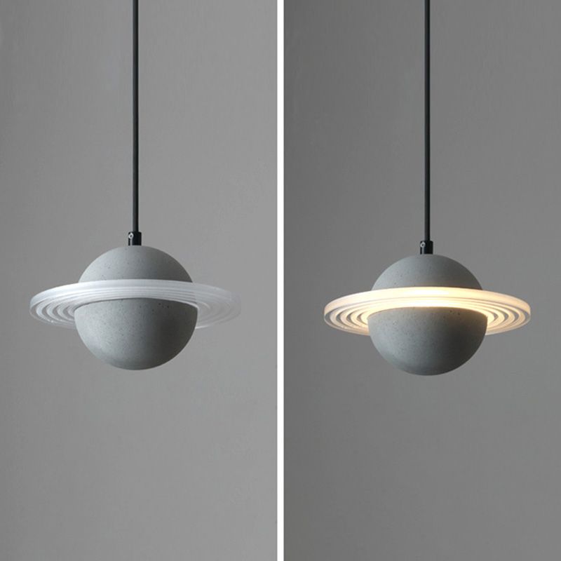 Stone Integrated LED Hanging Lamp Kit Minimalist Style Pendant Spherical in 1 Light