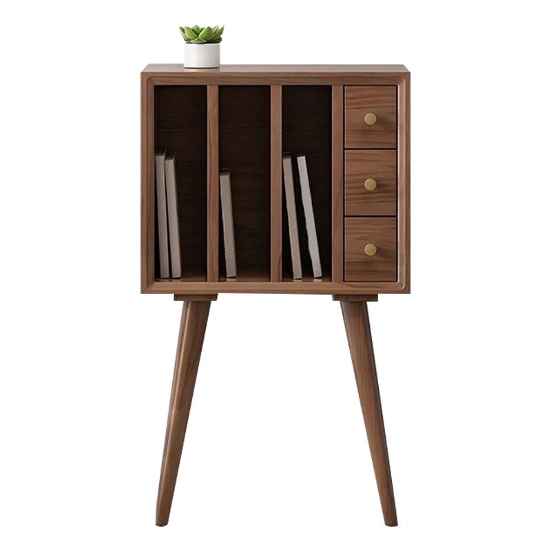 11" Wide Contemporary Shelf Closed Back Solid Wood Pine Bookcase
