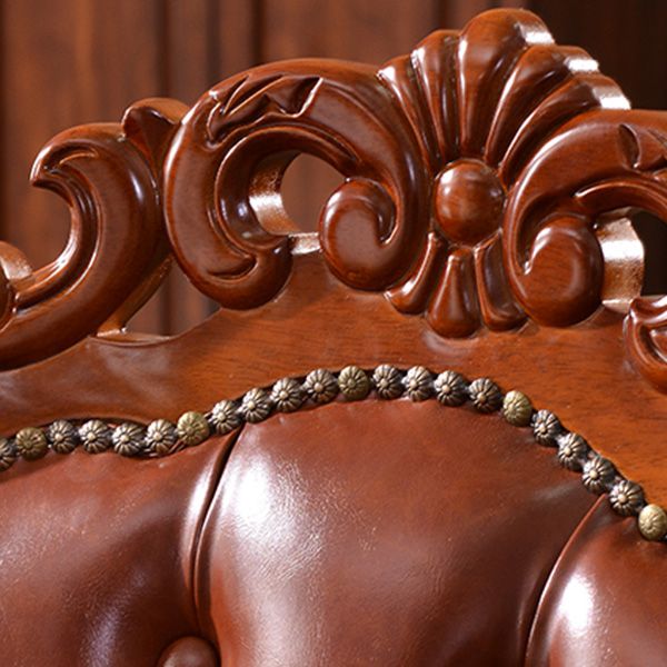 Chaise d'intérieur à dossier ouvert en bois de style victorien, chaise de salle à manger de 24 pouces de large