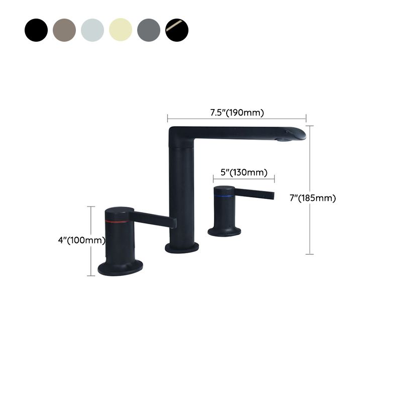 7.28" H Luxury Vanity Sink Faucet 3-hole Circular Bathroom Faucet