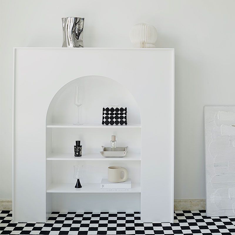 Contemporary 3 Shelves Accent Chest White 7.87-Inch D Cabinet