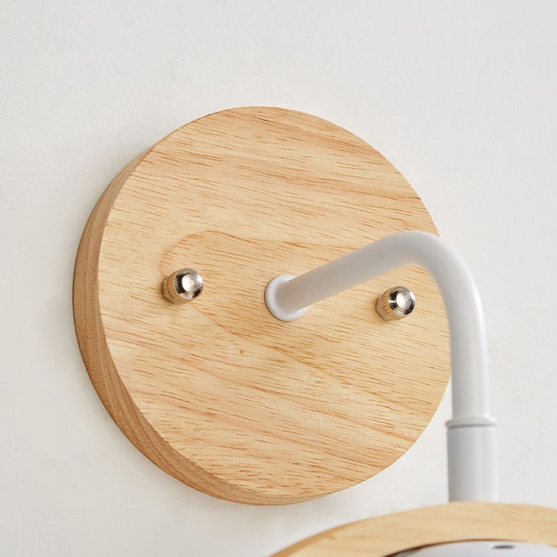 Single Beige/Brown Contemporary Style Wooden Unique Bathroom Vanity Light