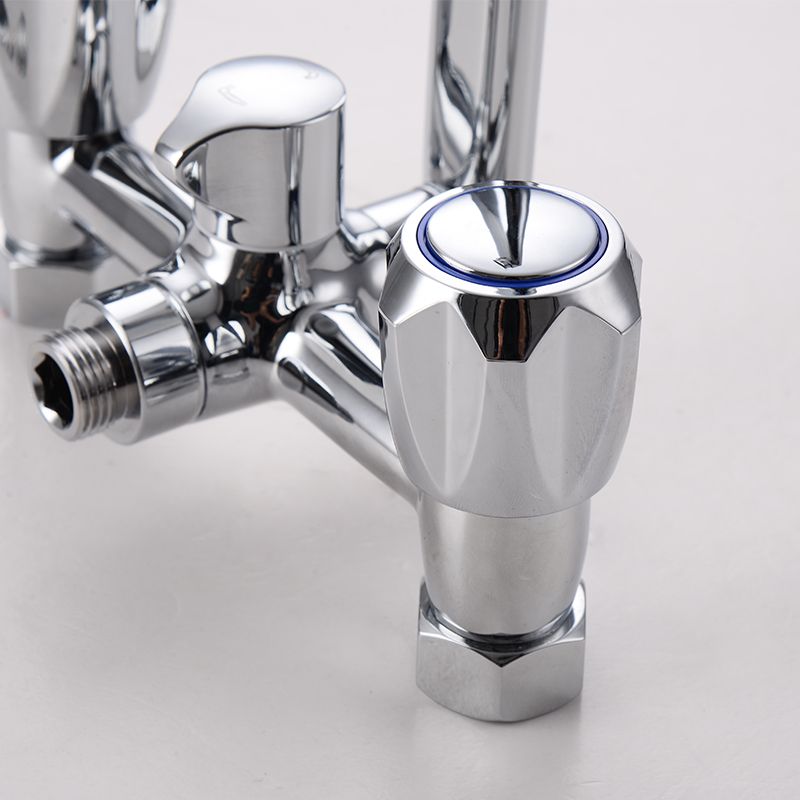 Contemporary Tub Faucet Trim Chrome Wall Mounted Swivel Spout with Handheld Shower