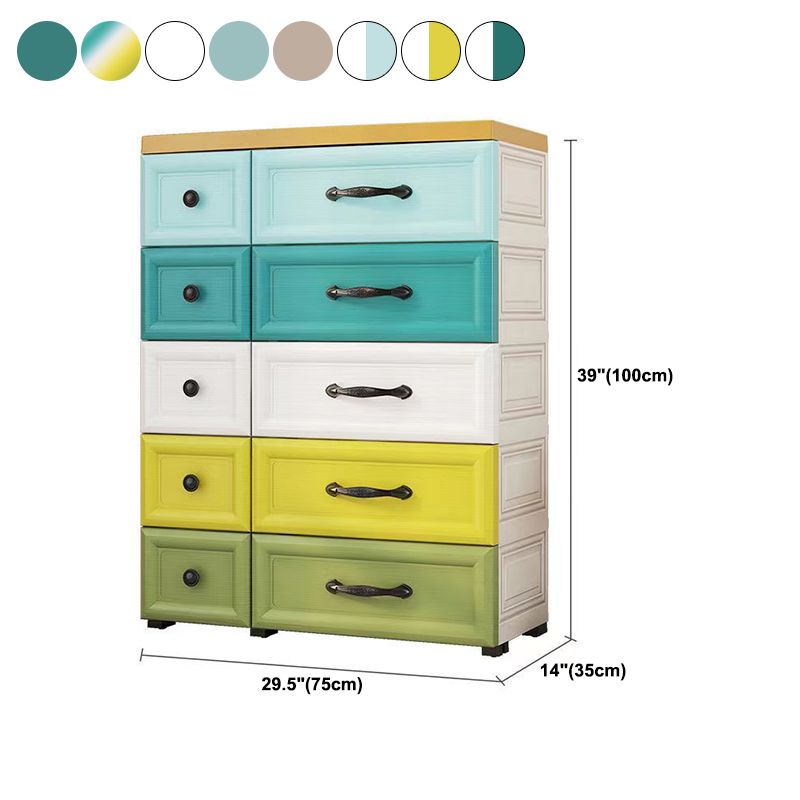 Modern Wardrobe Plastic 10-drawer Wardrobe Closet,29.53" D x 13.78" W x 39.37" H