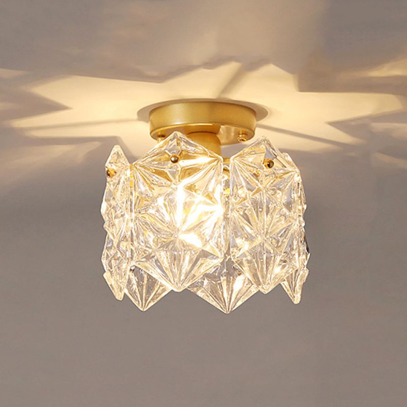 Modern Ceiling Light 1-Light Ceiling Mount Light with Glass Shade for Living Room