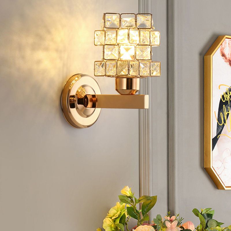 1 lumière géométrique murale lesmpes de style moderne des lumières murales cristallines en or