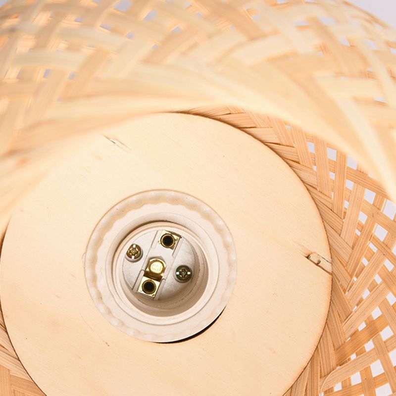 Asia Sphere Ceiling Flush Mount Bamboo Ceiling Mounted Fixture in Beige