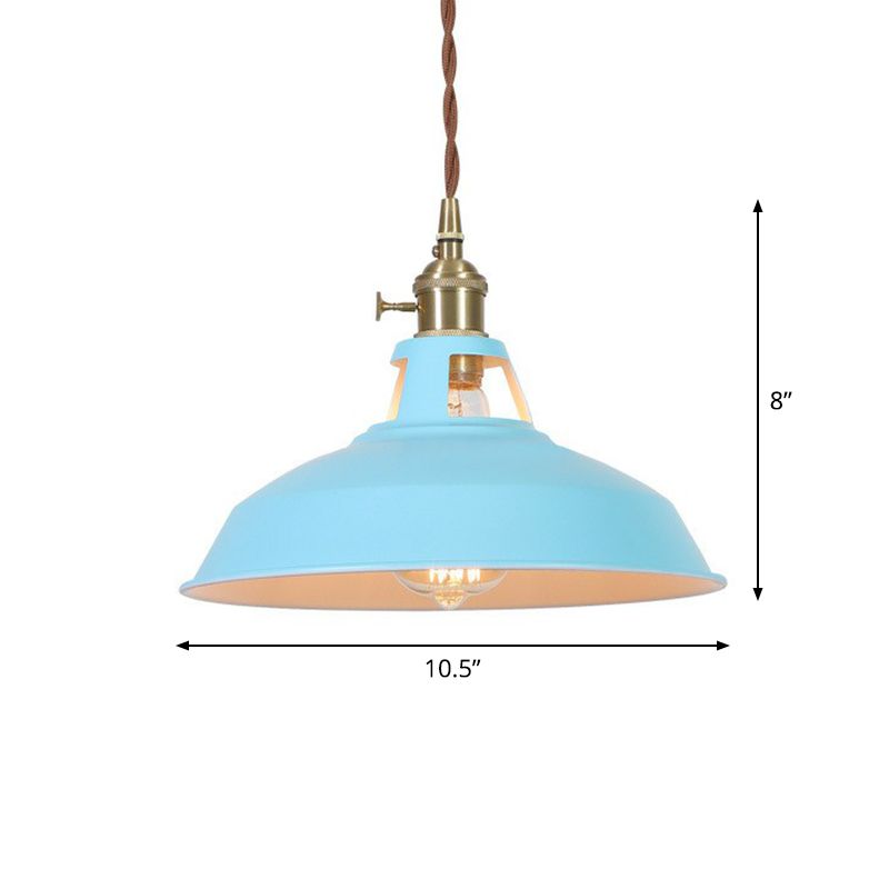 Scheunengeformte Suspension leichte Makkaron Metall 1-Licht-Restaurant Drop-Anhänger mit Entlüftungsdesign