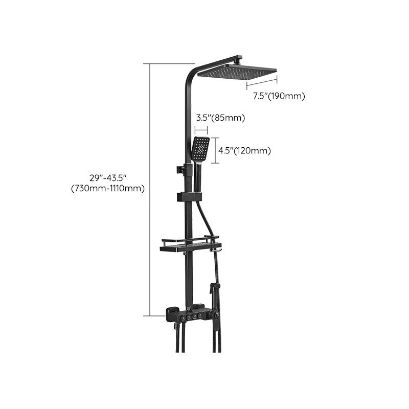 Modern Adjustable Water Flow Shower Faucet Shower Arm Hose Shower System on Wall