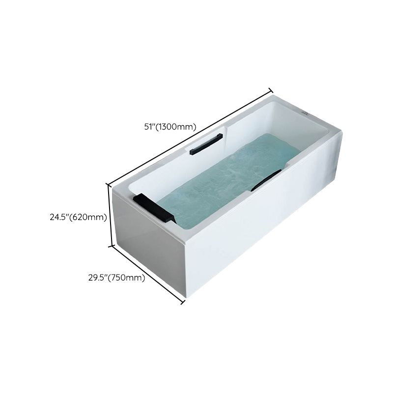 Freestanding Acrylic Bathtub Rectangular Modern Soaking Bath