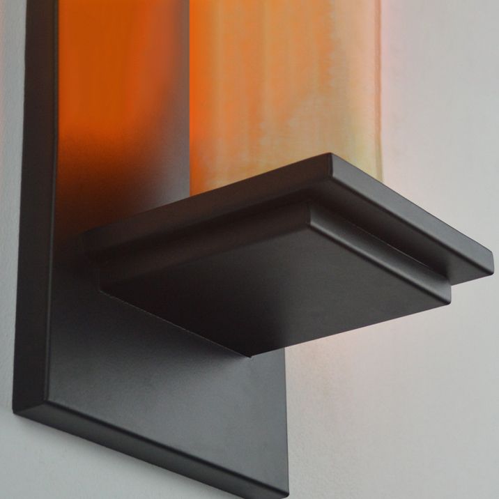 Metal Modern Wall Sconce Cylinder Shape 1 Light Wall Light with Glass Shade