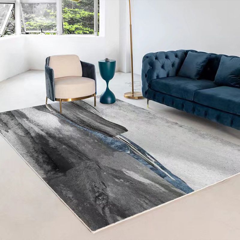 Brown Modern Rug Polyester Graphic Indoor Rug Washable Rug for Home Decor