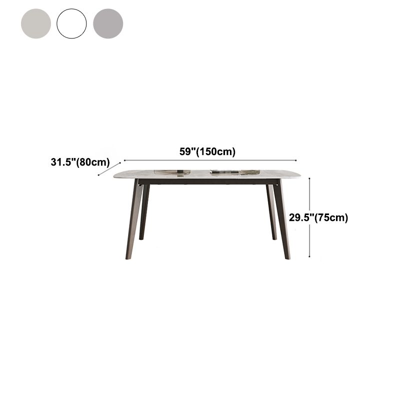 Mesa de comedor rectangular de piedra sinterizada moderna para comedor