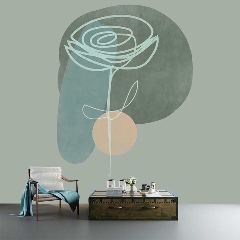 Plant Illustration Wall Mural Wallpaper Environment Friendly Sitting Room Wall Mural