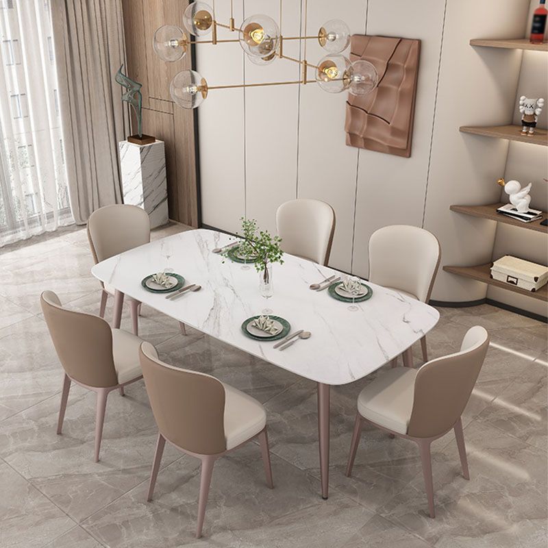 Nordic Glam Sintered Stone Dining Table Set 1/2/5/7 Pieces Dining Set for Kitchen