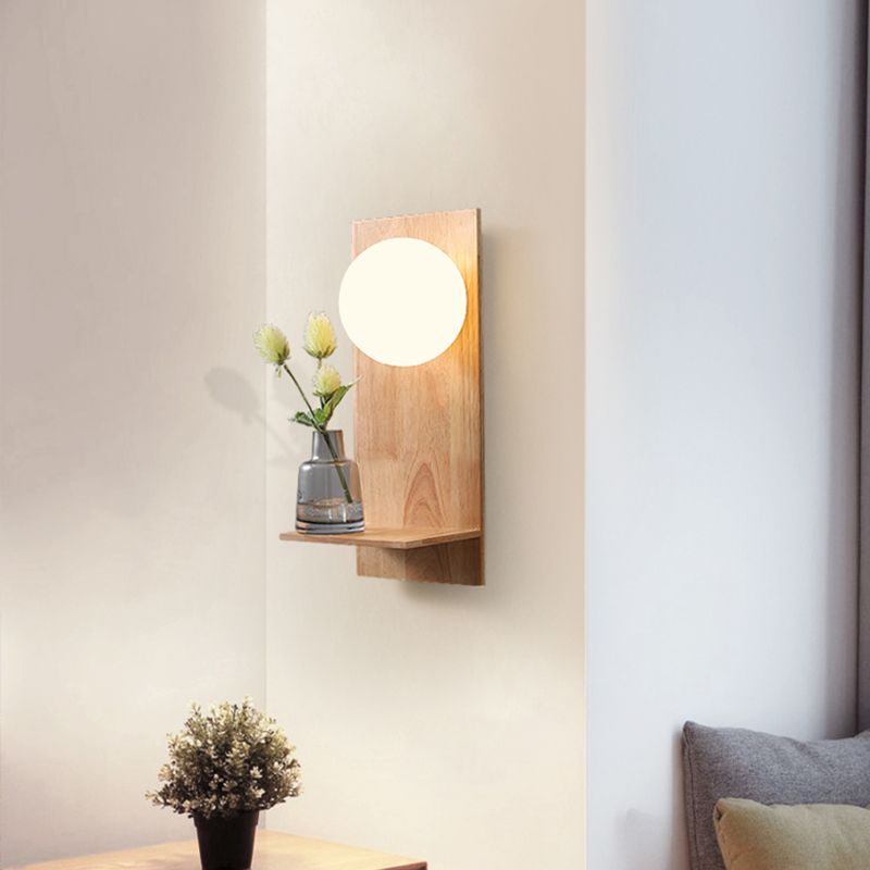 Modern Wall Mounted Light Fixture 1 Light Sconce Light with Glass Shade (Without Ornaments)