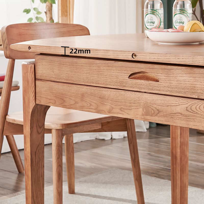 Moderne eetzaad massieve houten ronde vorm 4 poten Basis Uitbreidbare eettafel set