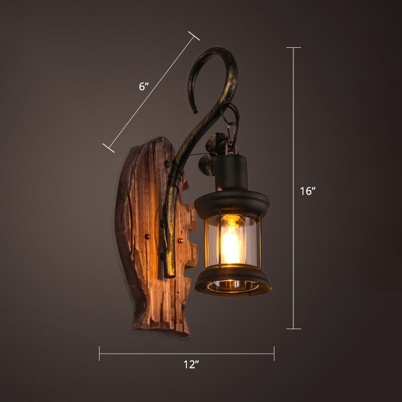 Nautical Geometrical Wall Lamp Wooden Wall Mount Lighting Fixture for Living Room