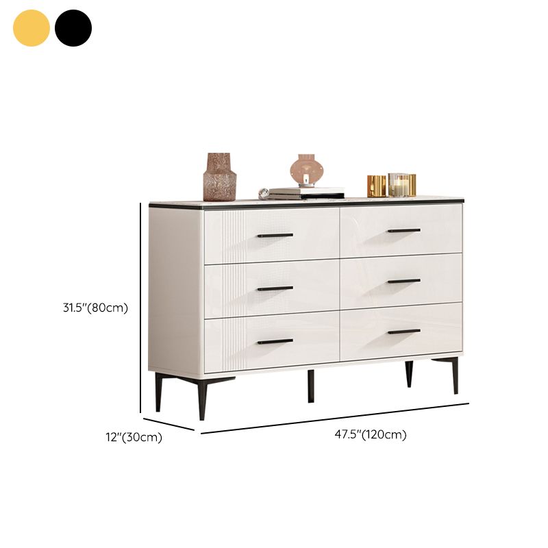 Glam Stone Storage Chest Bedroom 11.8" Wide Chest in White with Drawers