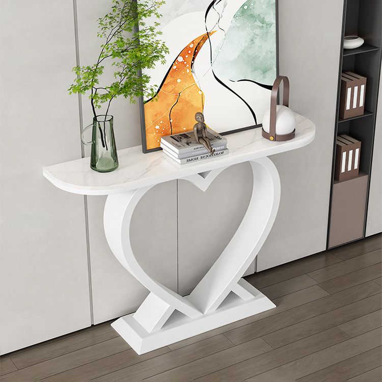 Contemporary Half Moon Console Table Antique Finish Console Sofa Table