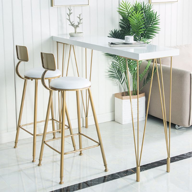 Glam Rectangle Bar Table 1/2/3 Pieces Solid Wood Counter Table with Upholstered Stools