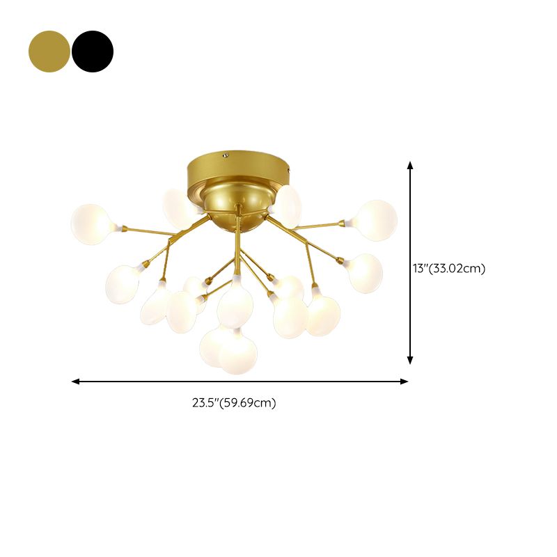 Modern Style Branch Flush Mount Metal Ceiling Light for Bedroom