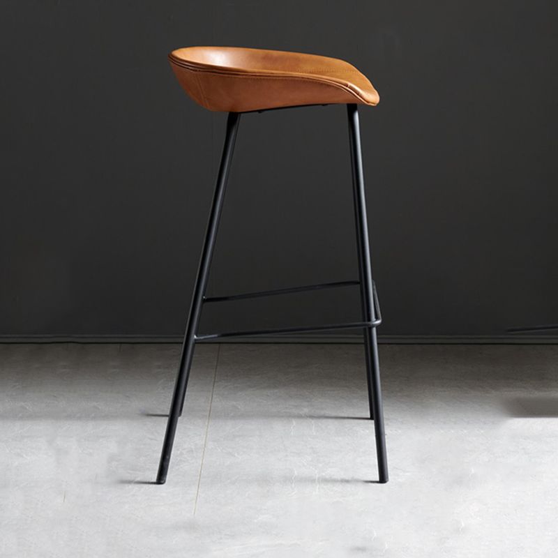 Faux Leather Armless Counter Stool Industrial Bristol Bucket Bar Chair