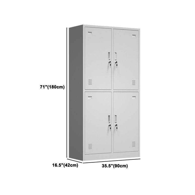 Gray Metal Cabinet for Bathroom Modern Storage Cabinet with Hinged Door