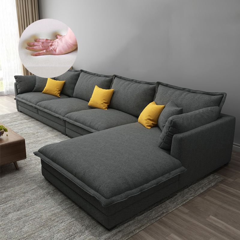 35.43 " H Cotton Blend Pillow Top Arm Sofa & Chaise for Living Room