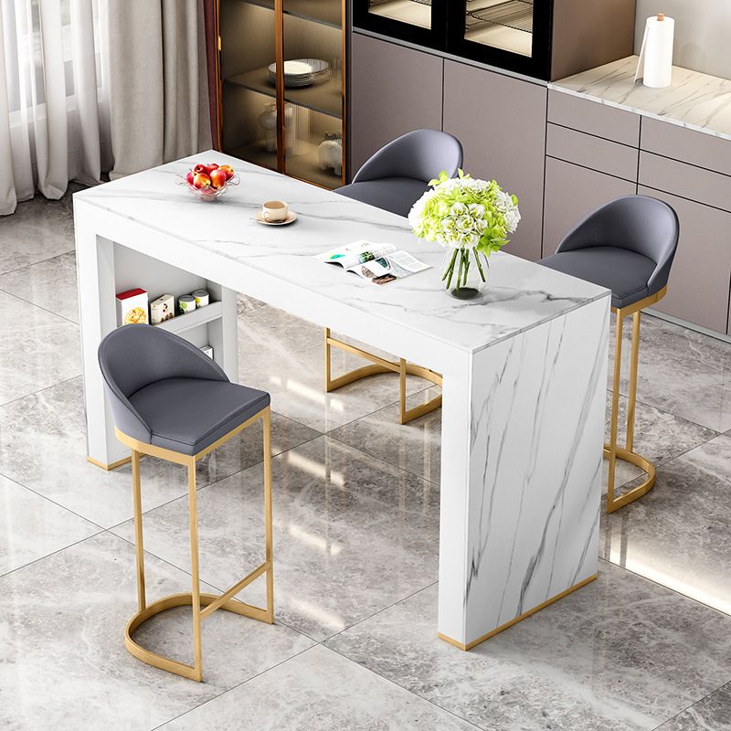 Modern Style Bar Counter Table Rectangle Stone Table for Kitchen