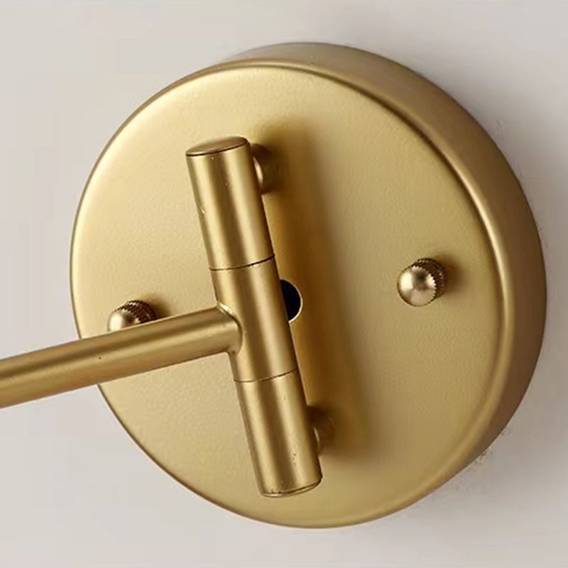 Metal Swing Arm Wall Lighting Modern Style 1-Light Sconce Lamp with Aluminum Shade