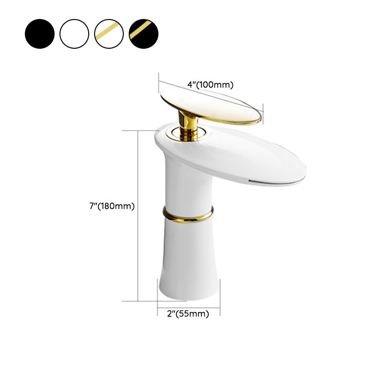Modern Bathroom Sink Faucet Lever Handle Waterfall Spout Sink Faucet