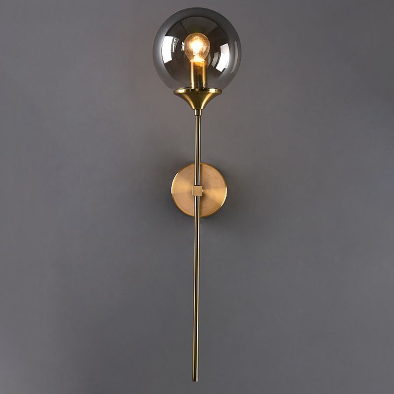 Contemporary-Style Pencil Arm Wall Sconce Lighting Glass Bedroom Sconce Light Fixture