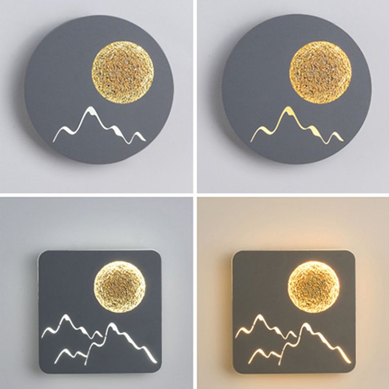 LED BEDBADE Decoratie Wandbevestiging Lamp Cirkelvorm Lunar Eclipse Wandverlichting